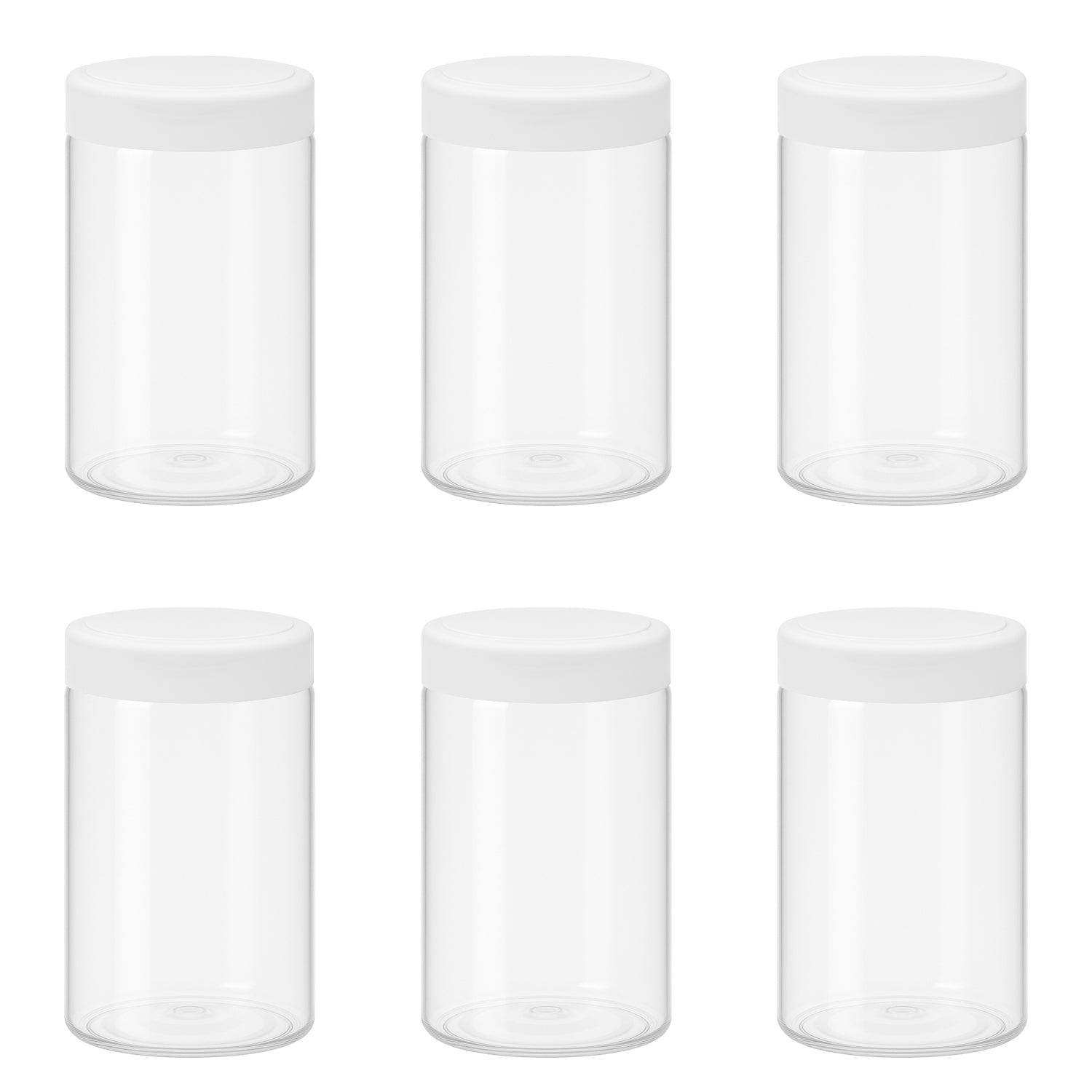 10 قطع برطمان بلاستيك لون ابيض شفاف مقاس 400 ملى - قطر 7 سنتي غطاء الوان مختلفة