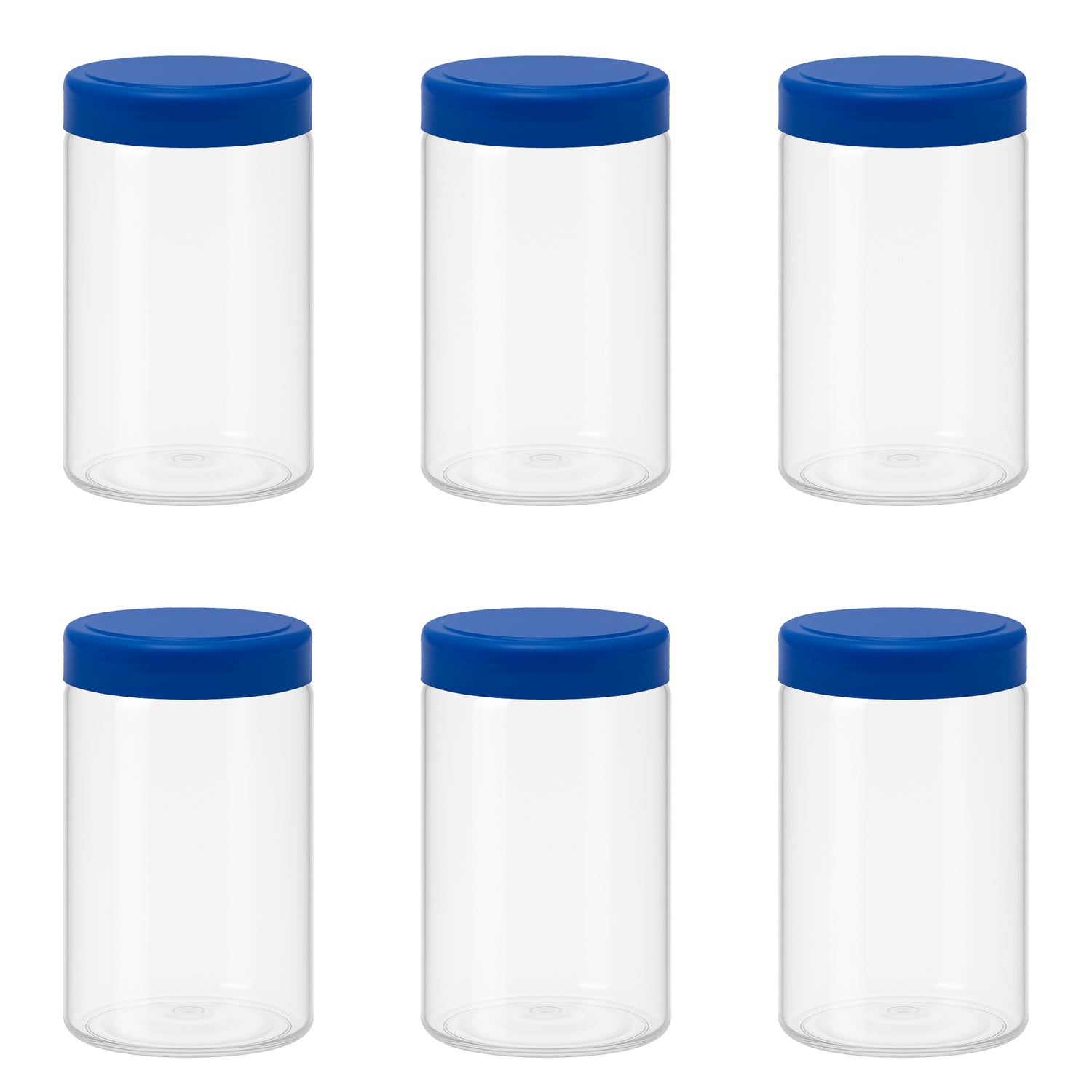 10 قطع برطمان بلاستيك لون ابيض شفاف مقاس 400 ملى - قطر 7 سنتي غطاء الوان مختلفة