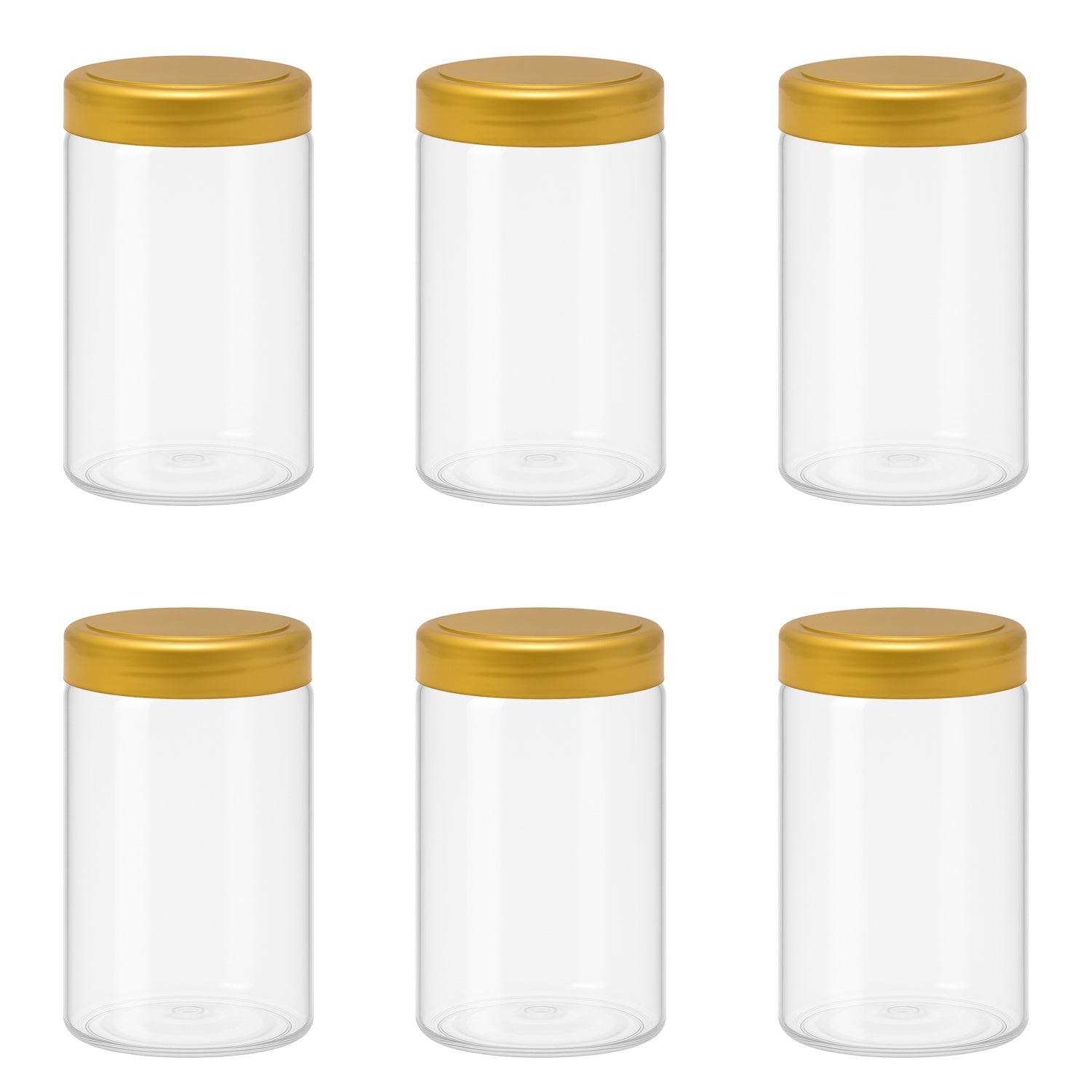 10 قطع برطمان بلاستيك لون ابيض شفاف مقاس 400 ملى - قطر 7 سنتي غطاء الوان مختلفة