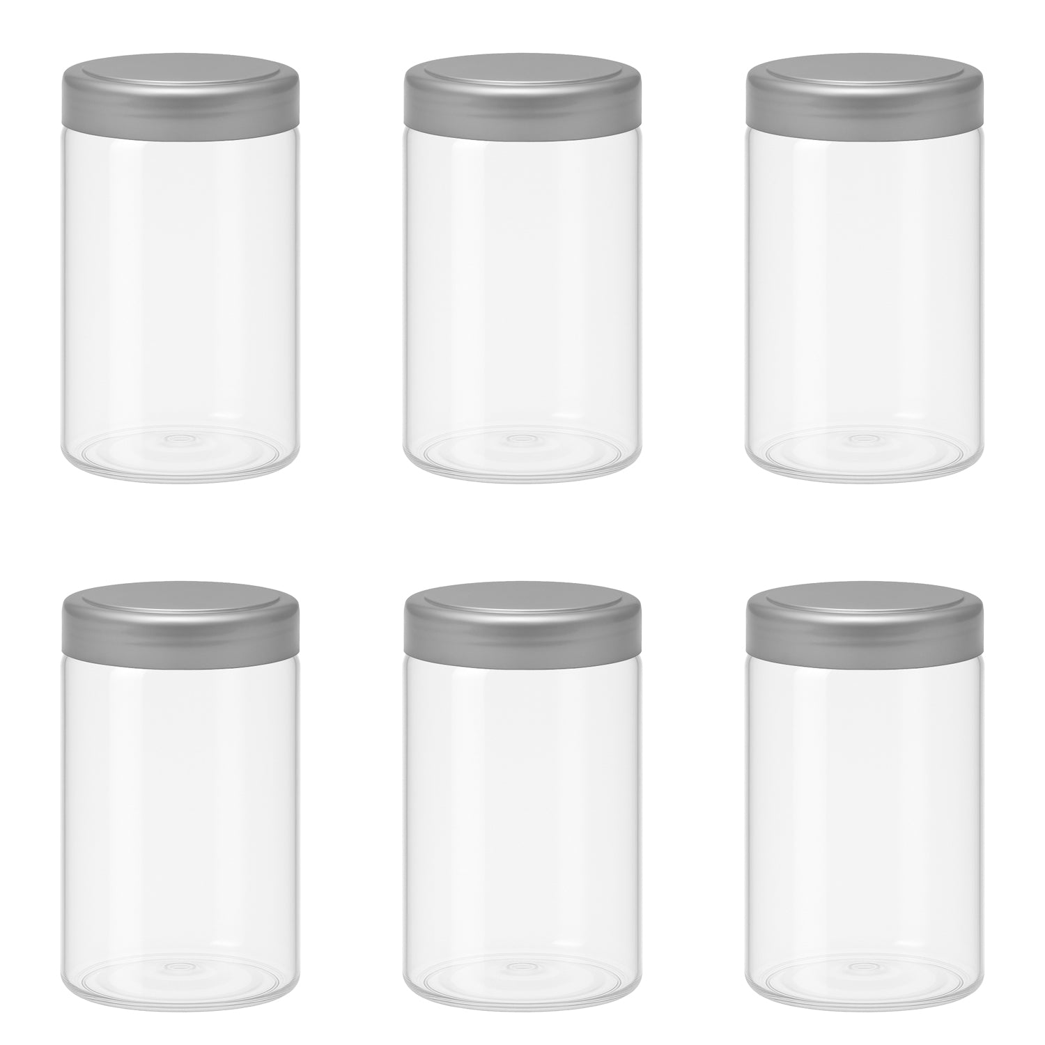 10 قطع برطمان بلاستيك لون ابيض شفاف مقاس 400 ملى - قطر 7 سنتي غطاء الوان مختلفة