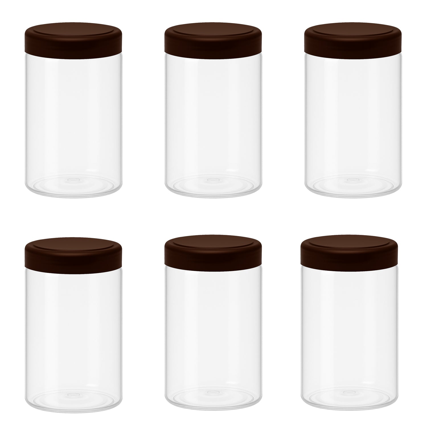 10 قطع برطمان بلاستيك لون ابيض شفاف مقاس 400 ملى - قطر 7 سنتي غطاء الوان مختلفة