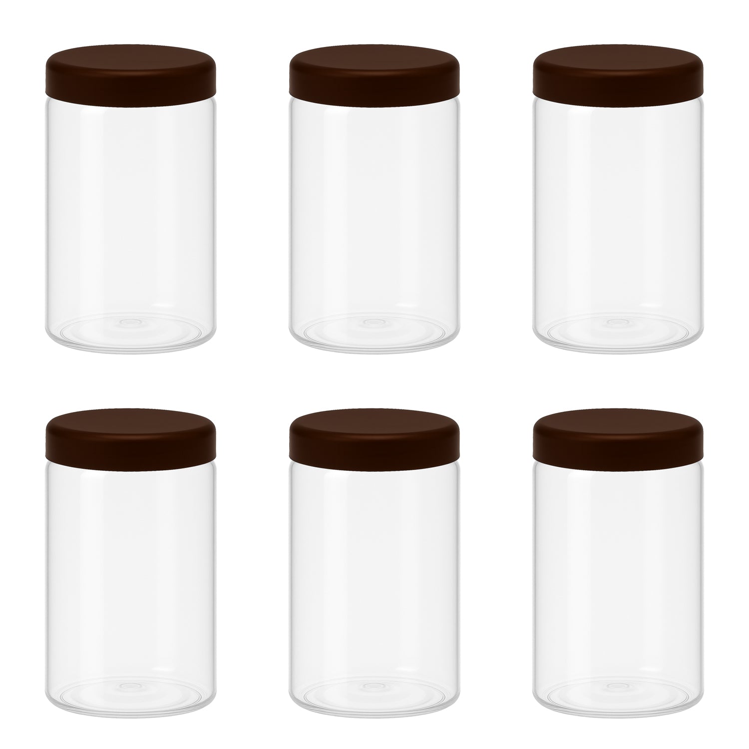 10 قطع برطمان بلاستيك لون ابيض شفاف مقاس 400 ملى - قطر 7 سنتي غطاء الوان مختلفة