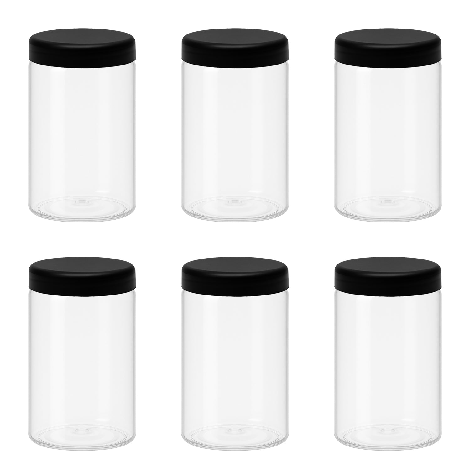 10 قطع برطمان بلاستيك لون ابيض شفاف مقاس 400 ملى - قطر 7 سنتي غطاء الوان مختلفة