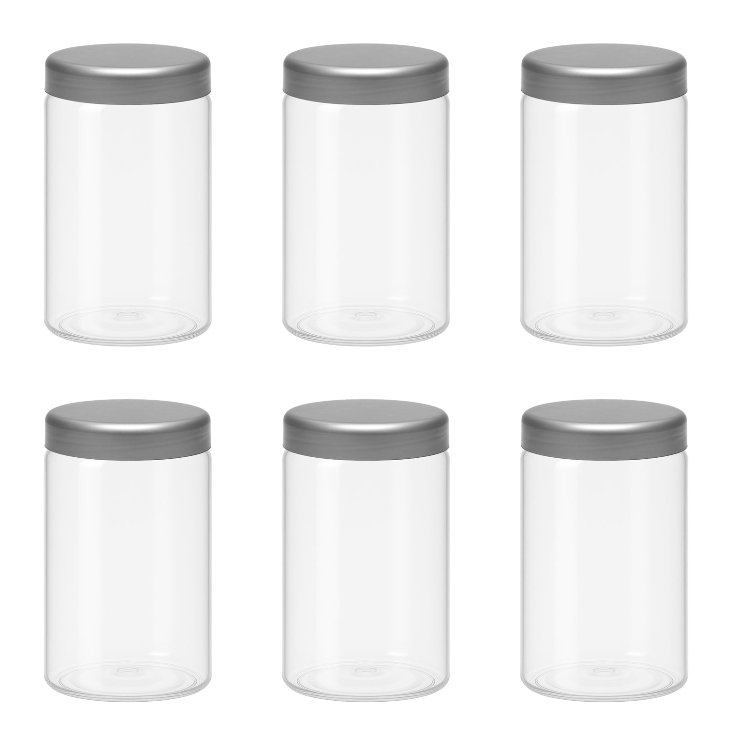 10 قطع برطمان بلاستيك لون ابيض شفاف مقاس 400 ملى - قطر 7 سنتي غطاء الوان مختلفة