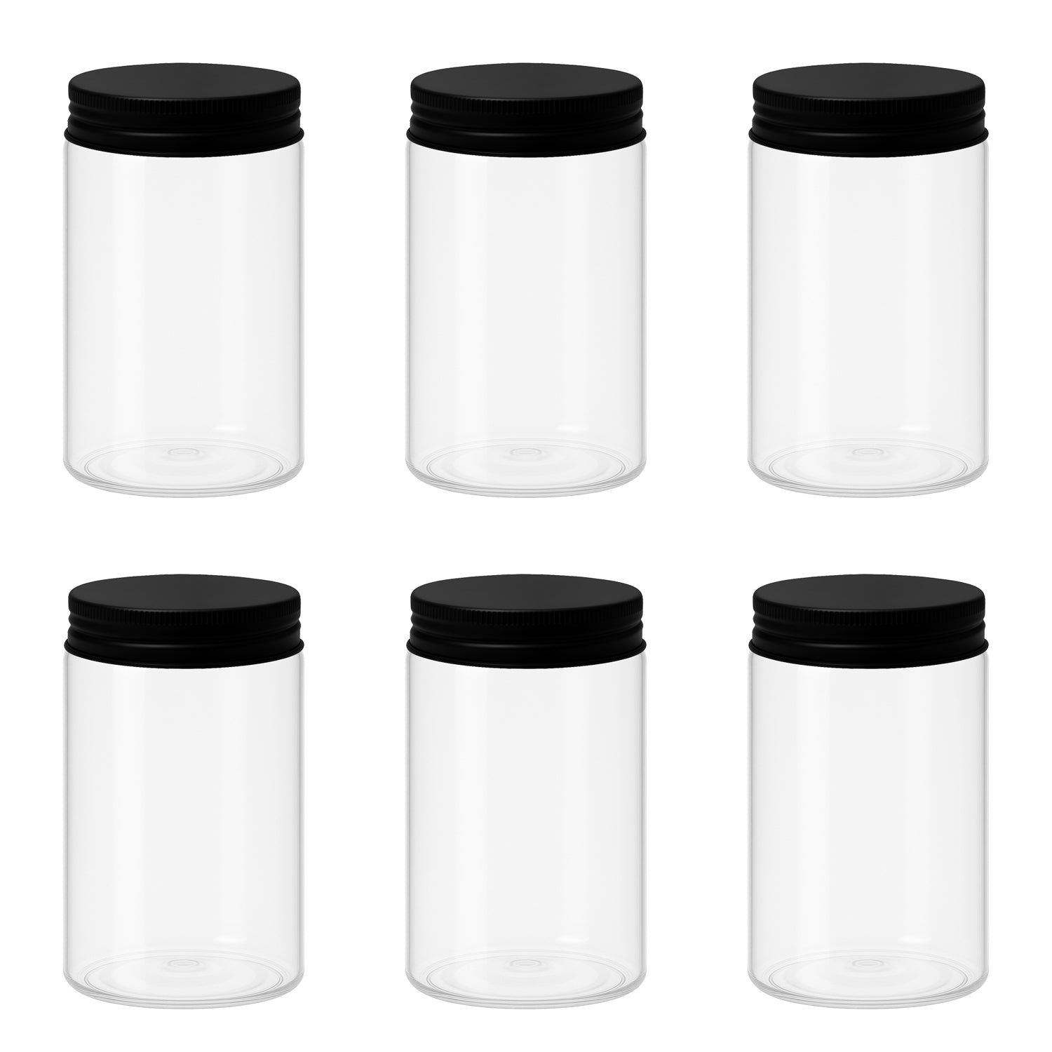 10 قطع برطمان بلاستيك لون ابيض شفاف مقاس 400 ملى - قطر 7 سنتي غطاء الوان مختلفة