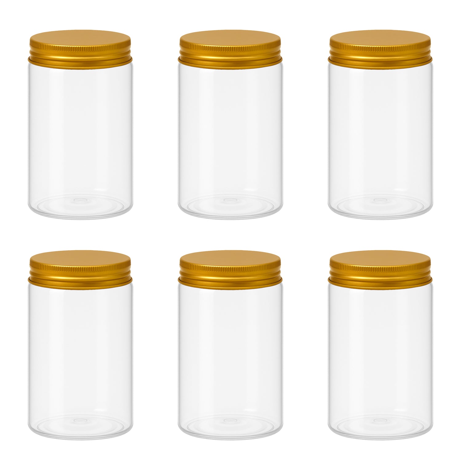 10 قطع برطمان بلاستيك لون ابيض شفاف مقاس 400 ملى - قطر 7 سنتي غطاء الوان مختلفة